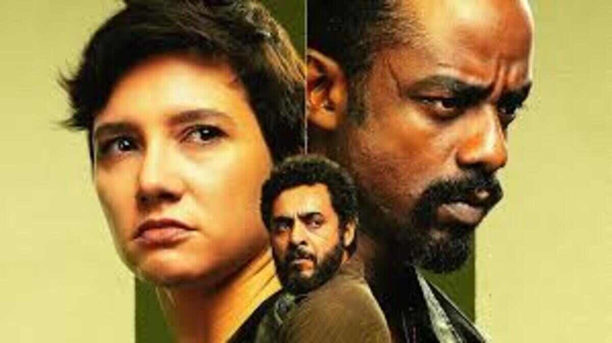 Arte promocional da série brasileira Impuros. A imagem destaca o elenco principal em um clima de suspense e drama, com foco nas expressões faciais dos protagonistas sobre um fundo estilizado.